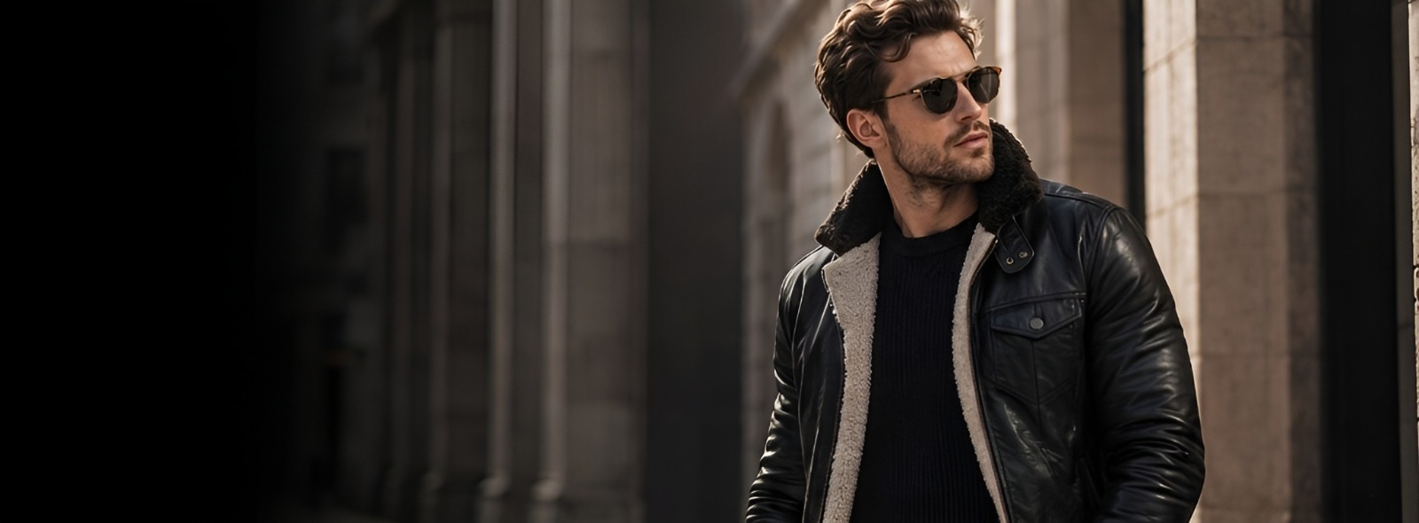 OuterMark premium leather jackets and outerwear campaign